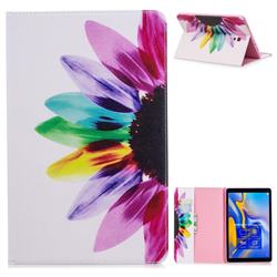 Seven-color Flowers Folio Stand Leather Wallet Case for Samsung Galaxy Tab A 10.5 T590 T595