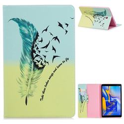 Feather Bird Folio Stand Leather Wallet Case for Samsung Galaxy Tab A 10.5 T590 T595