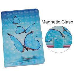 Blue Sea Butterflies 3D Painted Leather Tablet Wallet Case for Samsung Galaxy Tab A 10.5 T590 T595