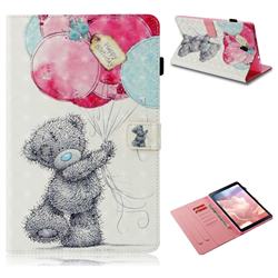 Gray Bear 3D Painted Leather Wallet Tablet Case for Samsung Galaxy Tab A 10.5 T590 T595