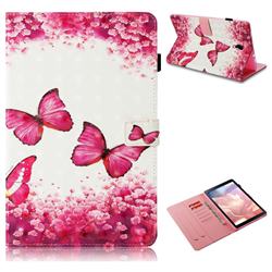 Rose Butterfly 3D Painted Leather Wallet Tablet Case for Samsung Galaxy Tab A 10.5 T590 T595
