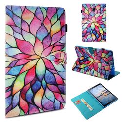 Colorful Lotus Folio Stand Leather Wallet Case for Samsung Galaxy Tab A 10.5 T590 T595