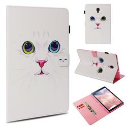 White Cat Folio Stand Leather Wallet Case for Samsung Galaxy Tab A 10.5 T590 T595