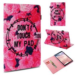 Retro Flowers Folio Stand Leather Wallet Case for Samsung Galaxy Tab A 10.5 T590 T595