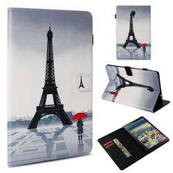 Rain Eiffel Tower Folio Stand Leather Wallet Case for Samsung Galaxy Tab A 10.5 T590 T595