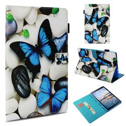 Blue Butterflies Folio Stand Leather Wallet Case for Samsung Galaxy Tab A 10.5 T590 T595