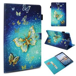 Gold Butterfly Folio Stand Leather Wallet Case for Samsung Galaxy Tab A 10.5 T590 T595