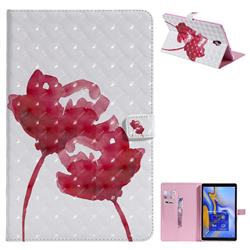 Red Rose 3D Painted Tablet Leather Wallet Case for Samsung Galaxy Tab A 10.5 T590 T595