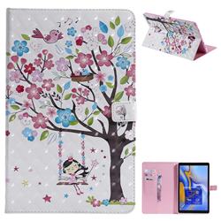 Flower Tree Swing Girl 3D Painted Tablet Leather Wallet Case for Samsung Galaxy Tab A 10.5 T590 T595