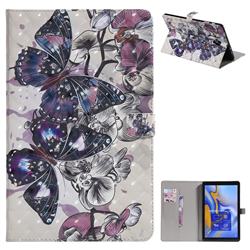 Black Butterfly 3D Painted Tablet Leather Wallet Case for Samsung Galaxy Tab A 10.5 T590 T595