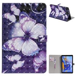 Pink Butterfly 3D Painted Tablet Leather Wallet Case for Samsung Galaxy Tab A 10.5 T590 T595