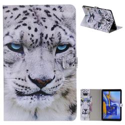 White Leopard Folio Flip Stand Leather Wallet Case for Samsung Galaxy Tab A 10.5 T590 T595