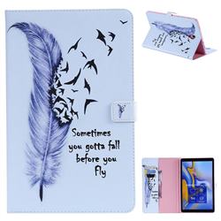 Feather Birds Folio Flip Stand Leather Wallet Case for Samsung Galaxy Tab A 10.5 T590 T595