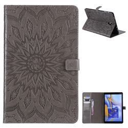 Embossing Sunflower Leather Flip Cover for Samsung Galaxy Tab A 10.5 T590 T595 - Gray