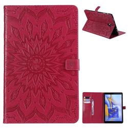 Embossing Sunflower Leather Flip Cover for Samsung Galaxy Tab A 10.5 T590 T595 - Red