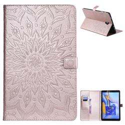 Embossing Sunflower Leather Flip Cover for Samsung Galaxy Tab A 10.5 T590 T595 - Rose Gold