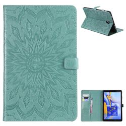 Embossing Sunflower Leather Flip Cover for Samsung Galaxy Tab A 10.5 T590 T595 - Green