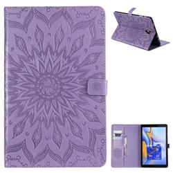 Embossing Sunflower Leather Flip Cover for Samsung Galaxy Tab A 10.5 T590 T595 - Purple