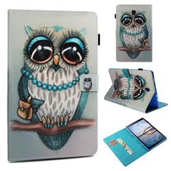 Sweet Gray Owl Folio Stand Leather Wallet Case for Samsung Galaxy Tab A 10.5 T590 T595