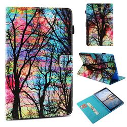 Color Tree Folio Stand Leather Wallet Case for Samsung Galaxy Tab A 10.5 T590 T595