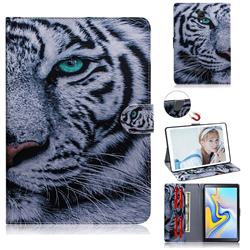 White Tiger Painting Tablet Leather Wallet Flip Cover for Samsung Galaxy Tab A 10.5 T590 T595