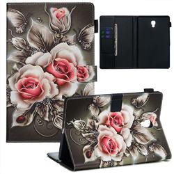 Black Rose Matte Leather Wallet Tablet Case for Samsung Galaxy Tab A 10.5 T590 T595