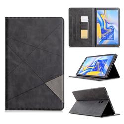 Binfen Color Prismatic Slim Magnetic Sucking Stitching Wallet Flip Cover for Samsung Galaxy Tab A 10.5 T590 T595 - Black