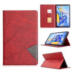 Binfen Color Prismatic Slim Magnetic Sucking Stitching Wallet Flip Cover for Samsung Galaxy Tab A 10.5 T590 T595 - Red