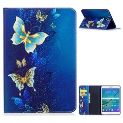 Golden Butterflies Folio Stand Leather Wallet Case for Samsung Galaxy Tab S2 8.0 T710 T715 T719
