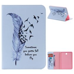 Feather Birds Folio Flip Stand Leather Wallet Case for Samsung Galaxy Tab S2 8.0 T710 T715 T719