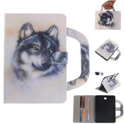 Snow Wolf Handbag Tablet Leather Wallet Flip Cover for Samsung Galaxy Tab S2 8.0 T710 T715 T719