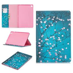 Blue Plum flower Folio Stand Leather Wallet Case for Samsung Galaxy Tab S5e 10.5 T720 T725