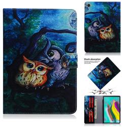 Oil Painting Owl Painting Tablet Leather Wallet Flip Cover for Samsung Galaxy Tab S5e 10.5 T720 T725