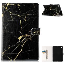 Black Gold Marble Folio Flip Stand PU Leather Wallet Case for Samsung Galaxy Tab S5e 10.5 T720 T725