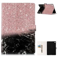 Glittering Rose Marble Folio Flip Stand PU Leather Wallet Case for Samsung Galaxy Tab S5e 10.5 T720 T725
