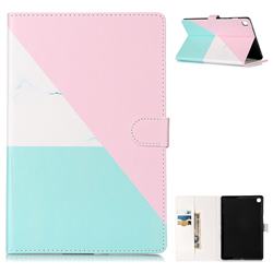 Tricolor Marble Folio Flip Stand PU Leather Wallet Case for Samsung Galaxy Tab S5e 10.5 T720 T725