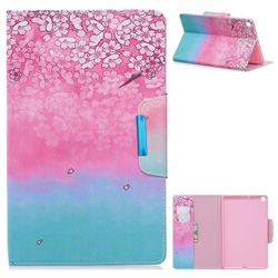Gradient Flower Folio Flip Stand Leather Wallet Case for Samsung Galaxy Tab S5e 10.5 T720 T725