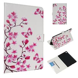 Rose Butterfly Flower Smooth Leather Tablet Wallet Case for Samsung Galaxy Tab S5e 10.5 T720 T725