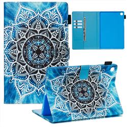 Underwater Mandala Flower Matte Leather Wallet Tablet Case for Samsung Galaxy Tab S5e 10.5 T720 T725