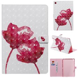 Red Rose 3D Painted Tablet Leather Wallet Case for Samsung Galaxy Tab S5e 10.5 T720 T725
