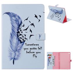Feather Birds Folio Flip Stand Leather Wallet Case for Samsung Galaxy Tab S5e 10.5 T720 T725