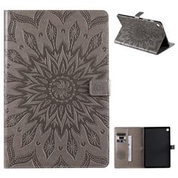 Embossing Sunflower Leather Flip Cover for Samsung Galaxy Tab S5e 10.5 T720 T725 - Gray