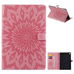 Embossing Sunflower Leather Flip Cover for Samsung Galaxy Tab S5e 10.5 T720 T725 - Pink