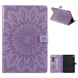 Embossing Sunflower Leather Flip Cover for Samsung Galaxy Tab S5e 10.5 T720 T725 - Purple