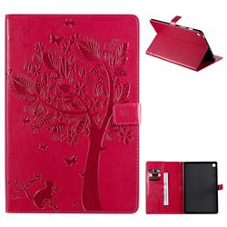 Embossing Butterfly Tree Leather Flip Cover for Samsung Galaxy Tab S5e 10.5 T720 T725 - Rose