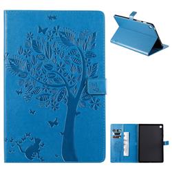 Embossing Butterfly Tree Leather Flip Cover for Samsung Galaxy Tab S5e 10.5 T720 T725 - Blue