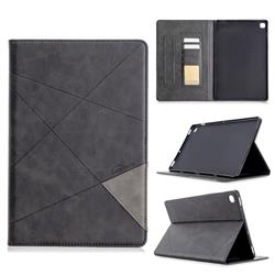 Binfen Color Prismatic Slim Magnetic Sucking Stitching Wallet Flip Cover for Samsung Galaxy Tab S5e 10.5 T720 T725 - Black