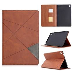 Binfen Color Prismatic Slim Magnetic Sucking Stitching Wallet Flip Cover for Samsung Galaxy Tab S5e 10.5 T720 T725 - Brown