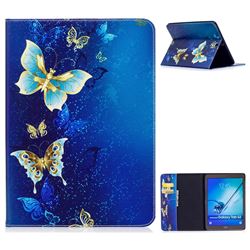 Golden Butterflies Folio Stand Leather Wallet Case for Samsung Galaxy Tab S2 9.7 T810 T815 T819