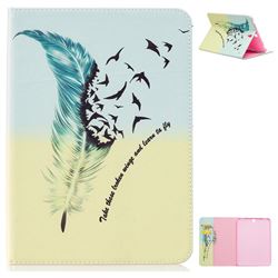 Feather Bird Folio Stand Leather Wallet Case for Samsung Galaxy Tab S3 9.7 T820 T825